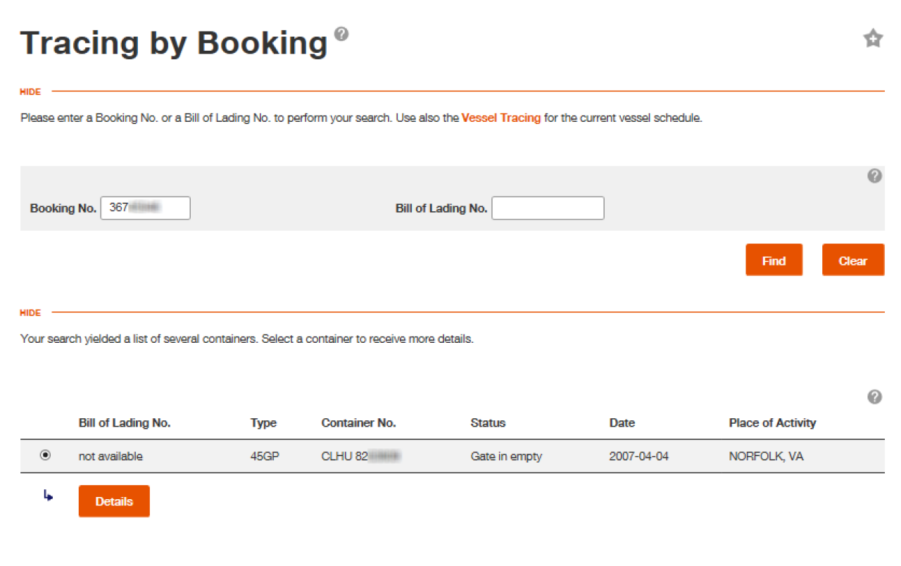 Booking tracking